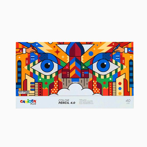 Карандаш цветной заточенный 40 цв, Carioca Plus 45204