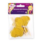 Шпажки для канапе 50 мм, 12 шт, 01-Сердце золото, Boomzee KMZ-07