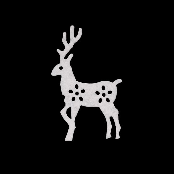 Набор декоративных элементов из фетра Олени, 65х40ммх0,5мм, 4 шт, цв. белый, 26839