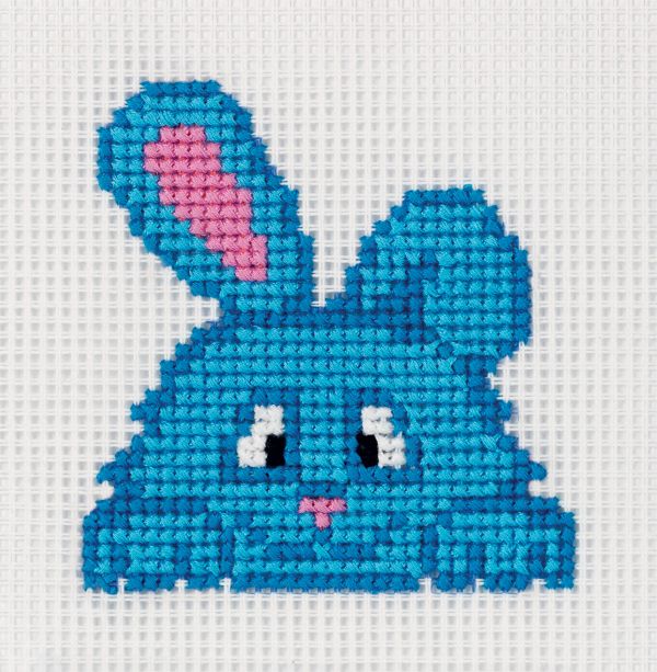 Набор для вышивания нитками Klart, Детские истории. Зайка, 12х12 см