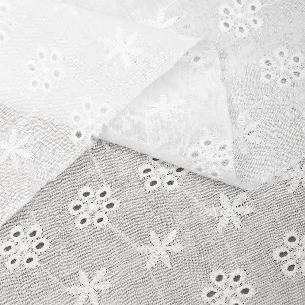 Ткань шитьё (прошва) 100 г/м², 150 см / 2 метра, TBY.Emb.1 белый