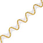 Тесьма вьюнчик 9 мм / 20 метров, с метанитью рис 9901, белый с золотом, С3891Г17