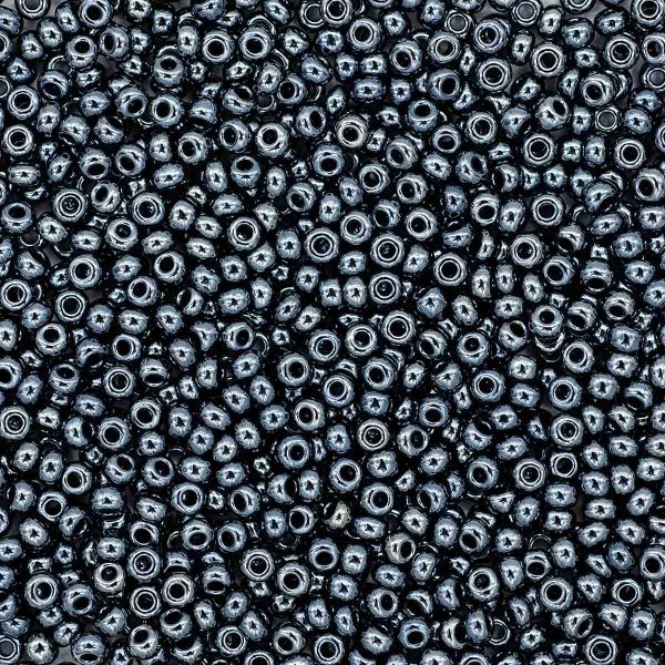 Бисер Preciosa непрозрачный гематитовый 10/0 (2.3 мм), круг.отв, 20гр, уп.5 шт