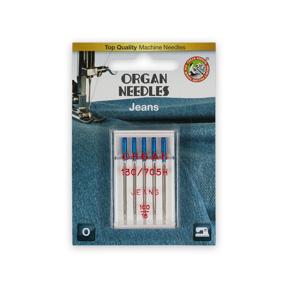 Иглы для бытовых швейных машин Organ для джинсы, 5 шт, 5524100BL 100
