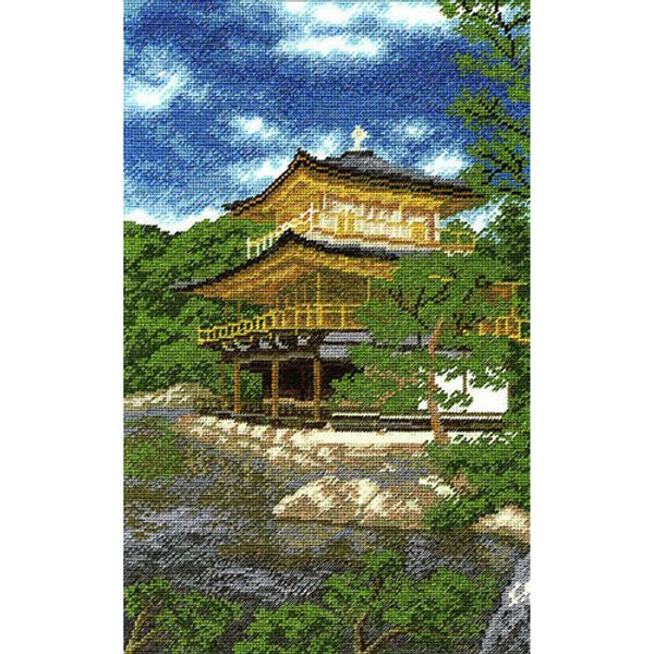 Набор для вышивания нитками Hobby&Pro, Золотой павильон, 29х18 см