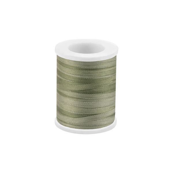 Лента (тесьма) шелковая 2.0 мм / 45.5±0.5 метров, M006 серо-зеленый/зеленый, Gamma SRM-2