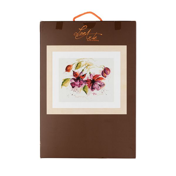 Набор для вышивания нитками Lanarte, Фиолетовые Цветы 49х39 см