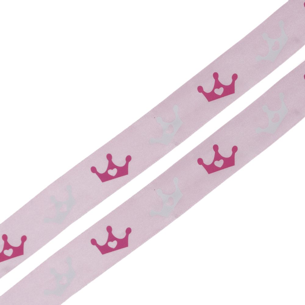 Лента атласная с рисунком 25.0 мм / 3 метра, Короны, Globus