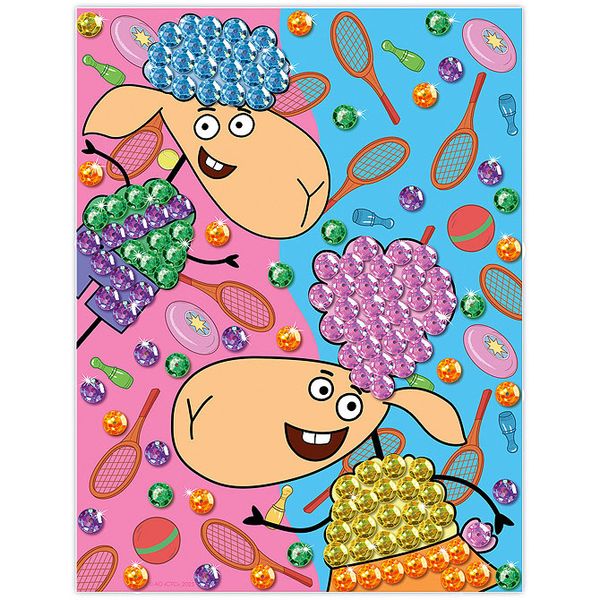 Картина-мозаика из пайеток Отель у овечек. Спорт Беллы и Бени (мозаика) 13х17см Клевер, ЛО19-932