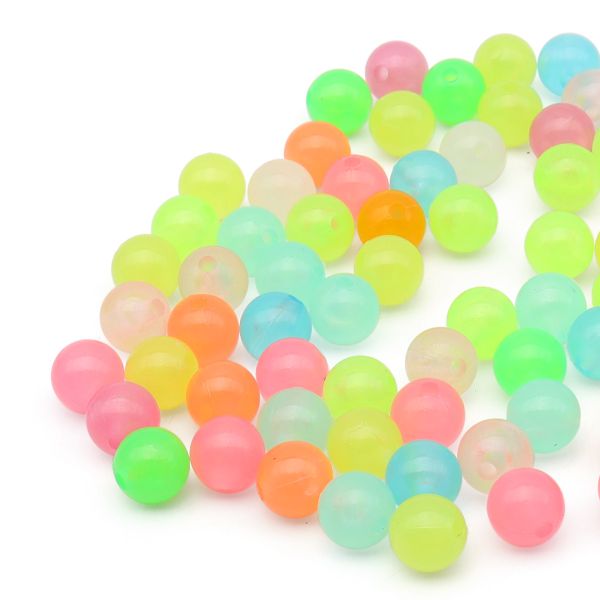 Бусины пластик набор светящиеся в темноте, пластик, 8 мм, цветной микс, 20г, Astra&Craft, 2008
