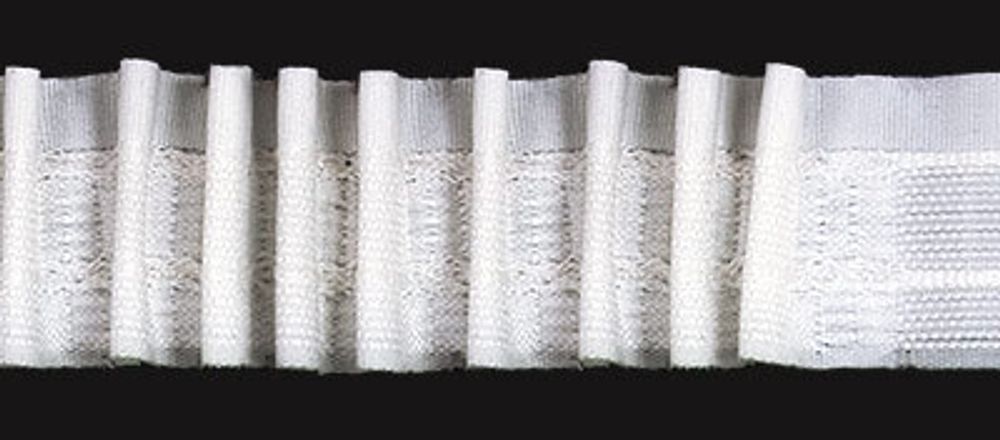Лента (тесьма) шторная: сборка гармошка (1:2) 37 мм / 50 метров, белый, Blitz W371G