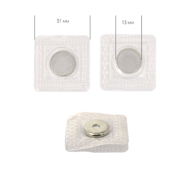 Кнопка магнитная металл ⌀13.0 мм, TBY.107844, цв.никель., уп. 10 шт, TBY