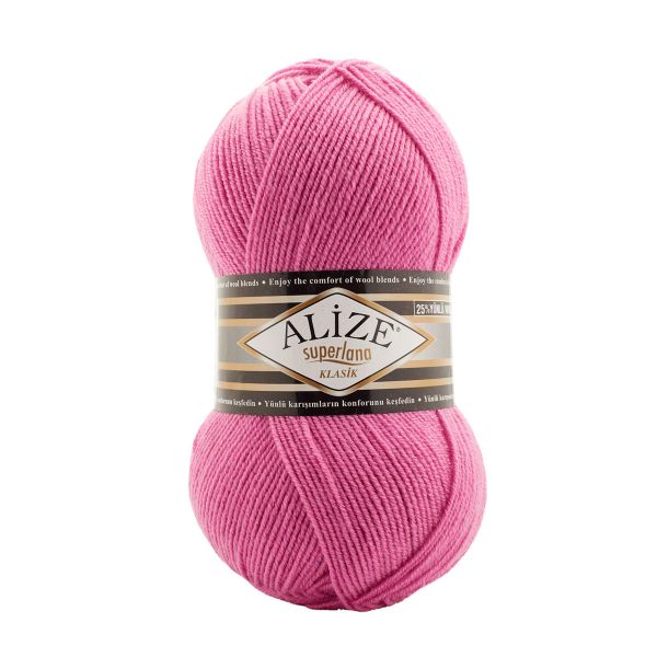 Пряжа Alize (Ализе) Superlana klasik / уп.5 мот. по 100 г, 280м, 178 темно-розовый