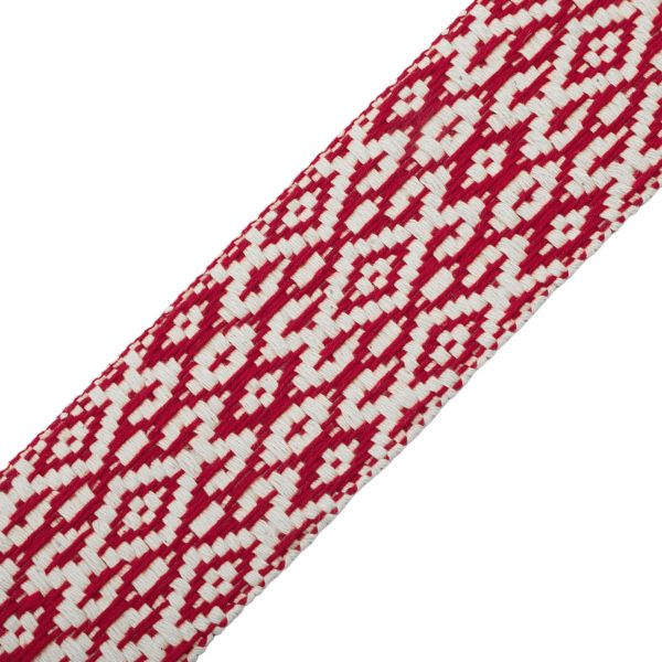 Лента для поясов 50 мм / 25 метров, рис. 9547 (белый/красный) С3798Г17