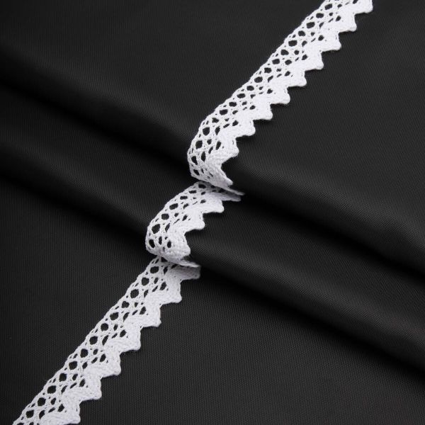 Кружево вязаное (тесьма) хлопковое 16 мм / 5 метров, цвет белый