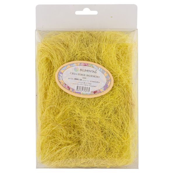 Сизалевое волокно 20 г,±3 г, желтый, Blumentag BHG-20