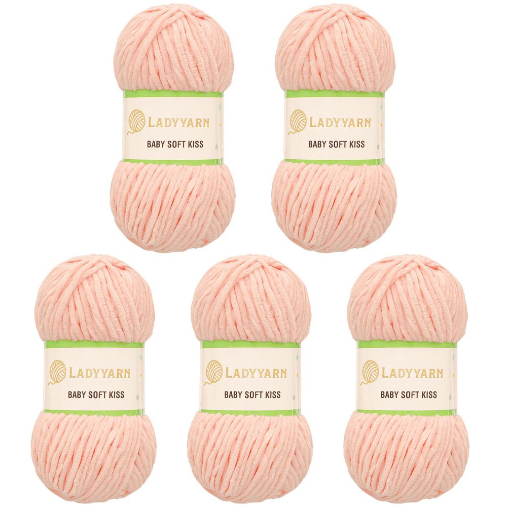 Пряжа LadyYarn (ЛедиЯрн) Baby Soft Kiss / уп.5 мот. по 100 г, 100 м, SL1007 светло-розовый