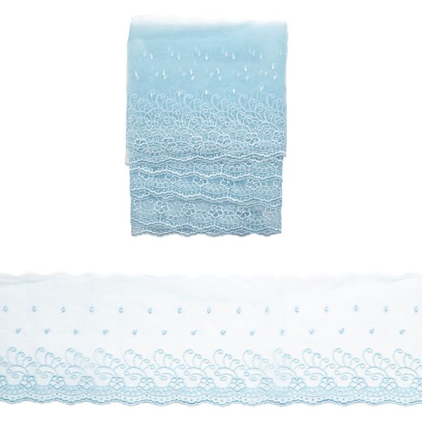 Кружево капроновое широкое 127 мм / 3.4 м (±4 см) 0574-5002, А783 св.лед