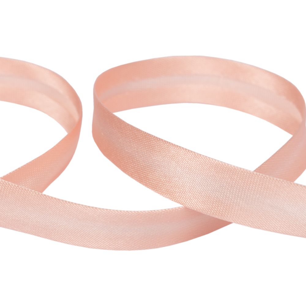 Косая бейка атласная 15 мм / 132±1 метра, В061 персиково-розовый, NGK-15P
