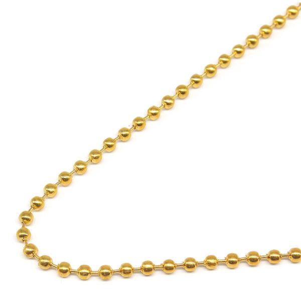 Цепочка шариковая, металл 2 мм / 91,4 м, золото