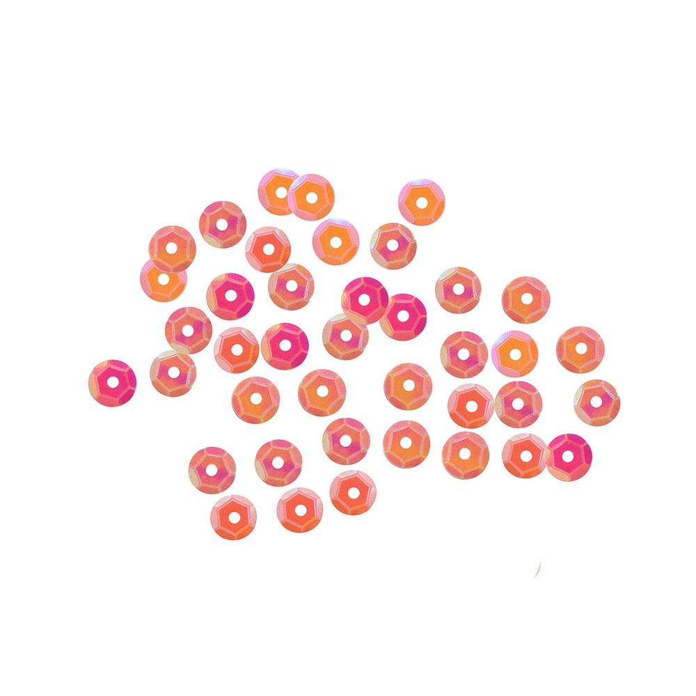 Пайетки граненые 6 мм, упак. 10 гр, Астра, 30 розовый голограмма, уп.10 шт