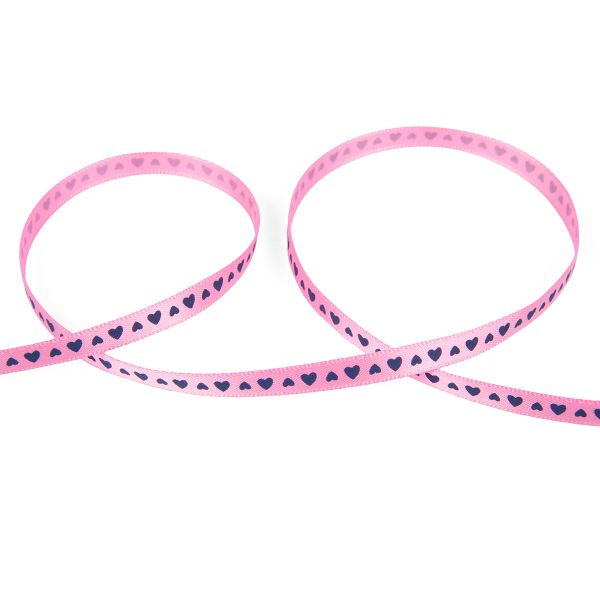Лента атласная с рисунком _6.0 мм / 22.8 метров, S1/102 сердечки/св.лиловый, Gamma ALP-061