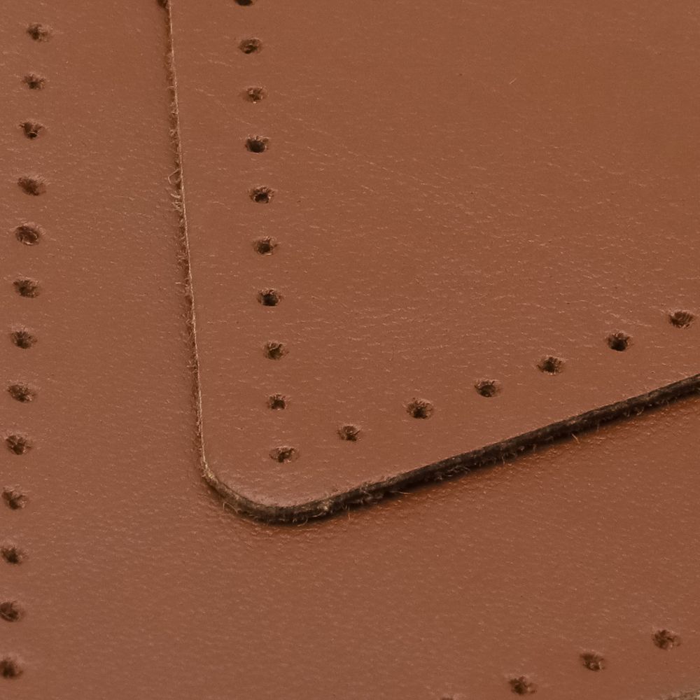 Заплатки пришивные из кожи, треугольник равносторонний 8см с перфорацией, 2 шт, 100% кожа, 02 светло-коричневый, 9126