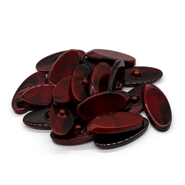 Пуговицы на ножке 72L (46мм), пластик, 3.01-416-46 черно-красный, 20 шт