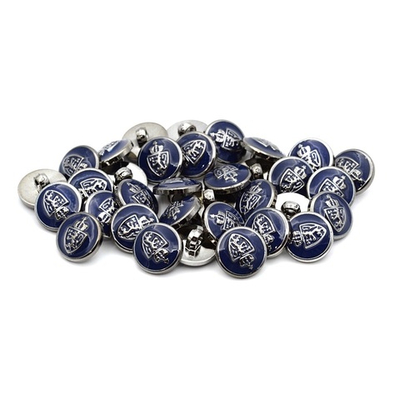 Пуговицы на ножке 24L (15мм), пластик (n.blue (синий/черный никель)), 36 шт, PS39
