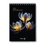 Блокнот на гребне, выборочный лак, A5 80 л., 4 шт, клетка, Чёрный жемчуг 01238, Светоч Б127