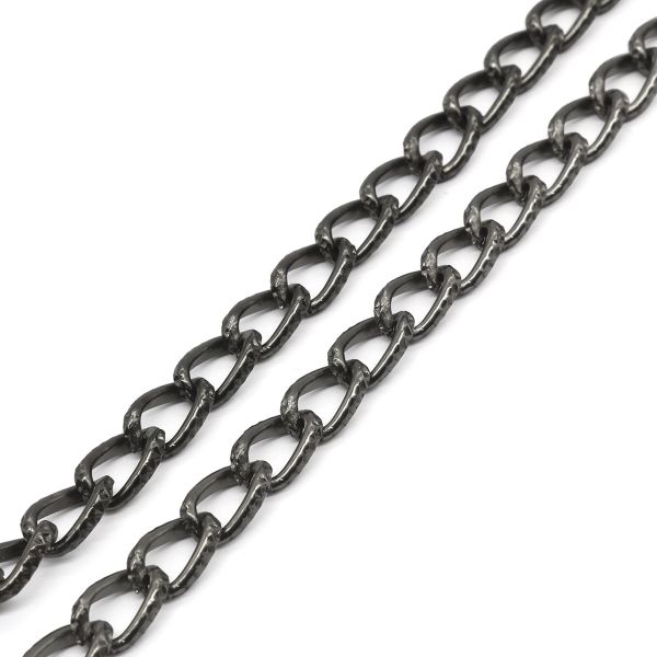 Цепь алюминиевая 7,7 мм, 5,1 мм, боб(10 м) (чер.никель) K18310