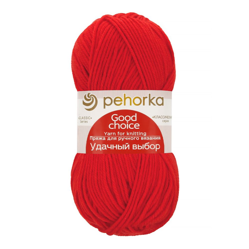 Пряжа Пехорка Удачный выбор / уп.5 мот. по 100 г, 200 м, цв.088 красный мак