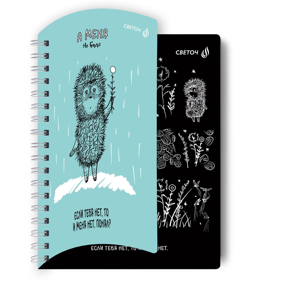 Тетрадь ученическая общая с двойной обложкой, (лицензия), A5 96 л. на гребне 65 г/м², белизна 100 %, 4 шт, клетка, 01208 Найти друга (Ёжик в тумане), Светоч Т117