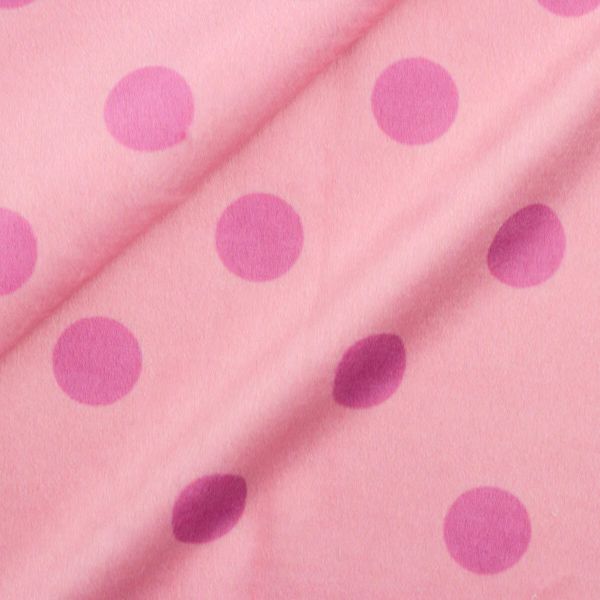 Мех коротковорсовый 3мм с принтом горох, 47*47см (±2см), 100% п/э (светло-розовый/розовый) 29495