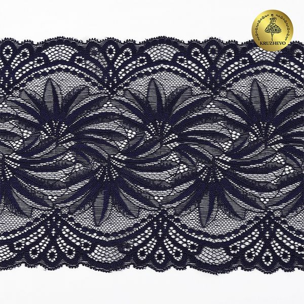 Кружево бельевое эластичное 185 мм / 3 метра, TBY.40039, цв.061 темно-синий
