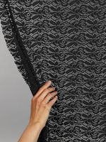 Ткань кружевная гипюр стрейч 160 г/м², ш.150см, арт.SZ031636 цв.черный, уп.25м