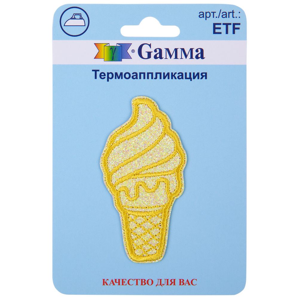 Термоаппликация, 1 шт, 01-244 Мороженое 3х6 см, ETF, Gamma ETF