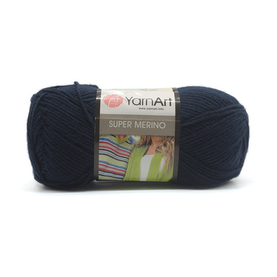 Пряжа YarnArt (ЯрнАрт) Super Merino / уп.5 мот. по 100 г, 300м, 148 т-синий