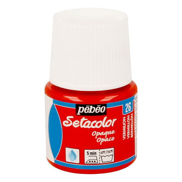 Краска для темных и светлых тканей Setacolor 45 мл 295-026 киноварь, Pebeo