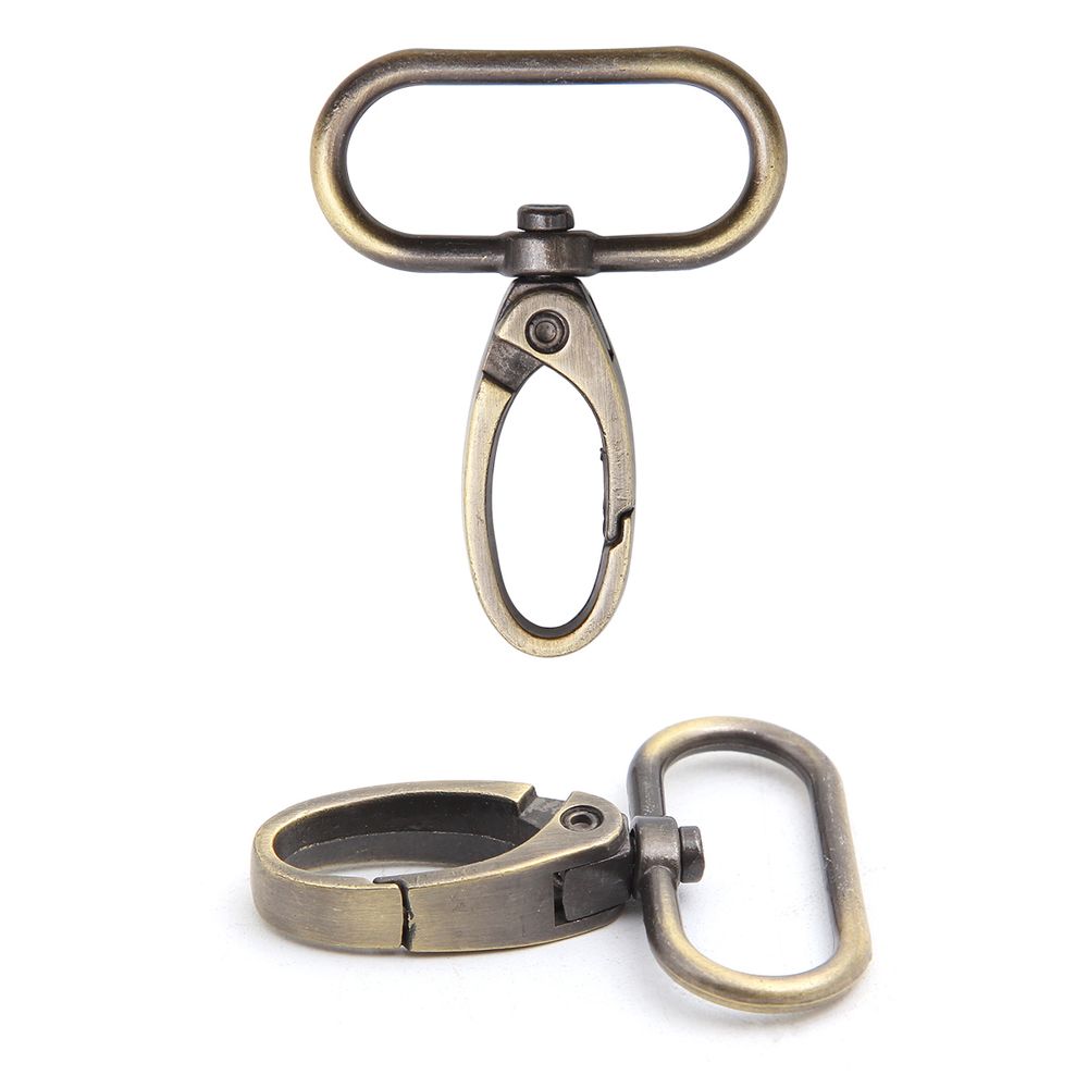 Карабин металл 30.0 мм (49х38 мм), тертая бронза, ГУ12849, 4 шт