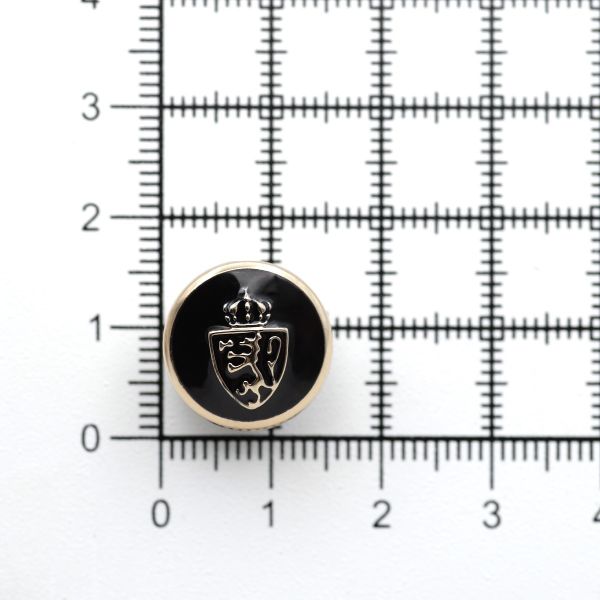 Пуговицы на ножке 24L (15мм), пластик (g.black (черный/золото)), 36 шт, PS39