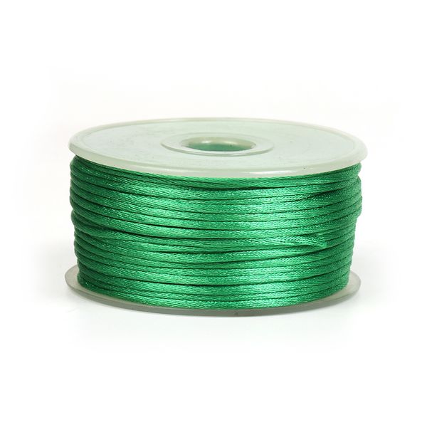 Шнур атласный корсетный ⌀2.0 мм / 50 метров, 3042 зеленый