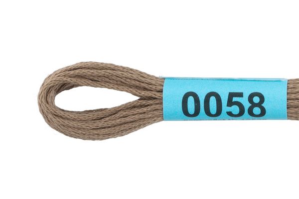 Мулине Gamma 100% хлопок, цв.0058 сер- хаки, 24 мотка по 8 метров