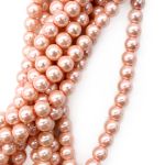 Бусины стекло ⌀10 мм, нить длина 40 см, Astra&Craft, SB-10 светло-розовый, 5 шт