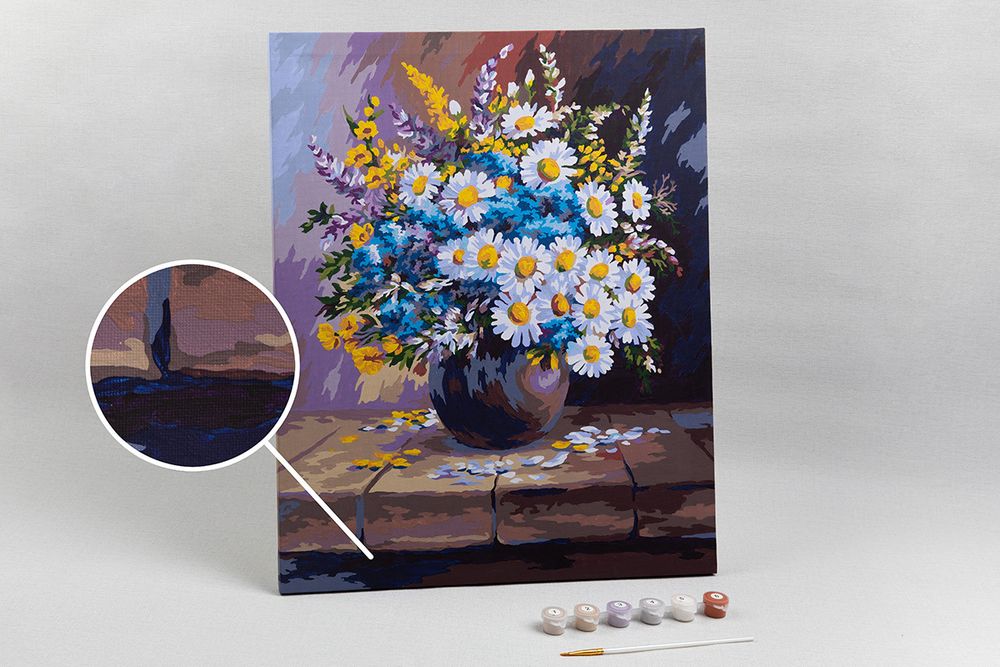 Картина по номерам Фрея, Букет с полевыми цветами, 50х40 см