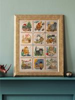 Набор для вышивания нитками Риолис, Кошачий календарь, 30х40 см