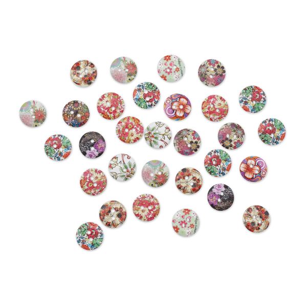 Украшения декоративные пуговицы деревянные Цветочки-лепесточки №4, 15 мм, 100 шт