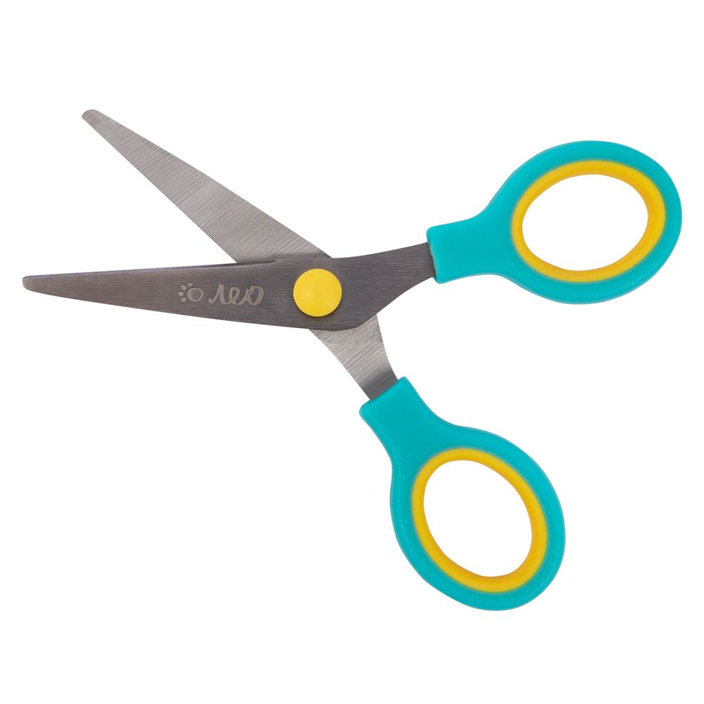Ножницы школьные 13.3 см, с прорезиненными ручками, Лео LLSE-02