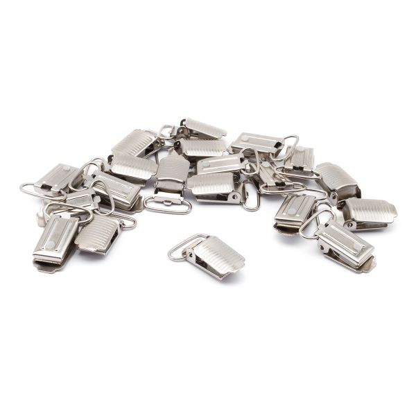 Клипса для подтяжек полоса 20.0 мм, сталь (никель), 20 шт