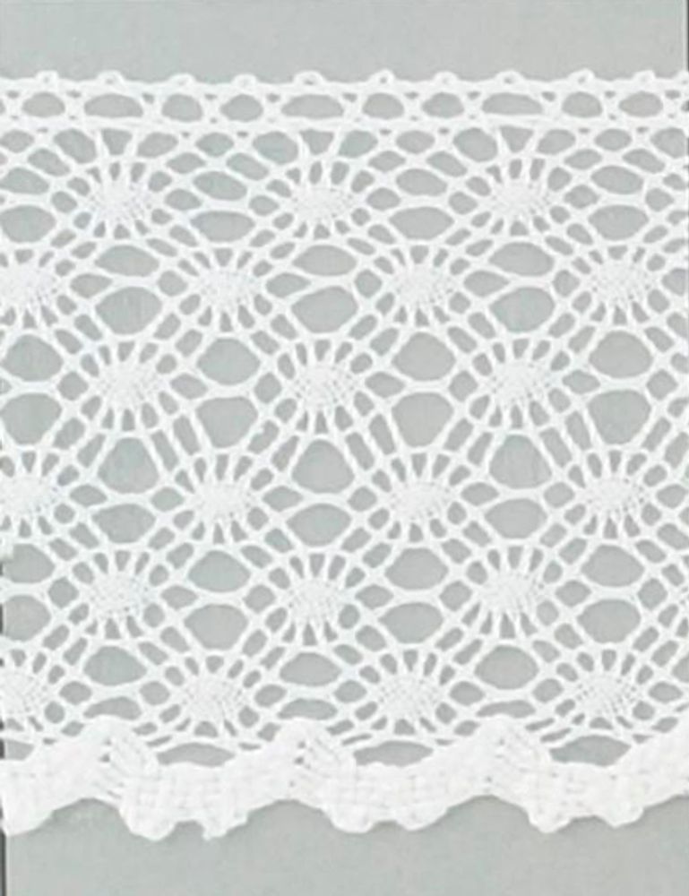 Кружево вязаное (тесьма) 50 мм, белый, 30 метров, IEMESA, 111980